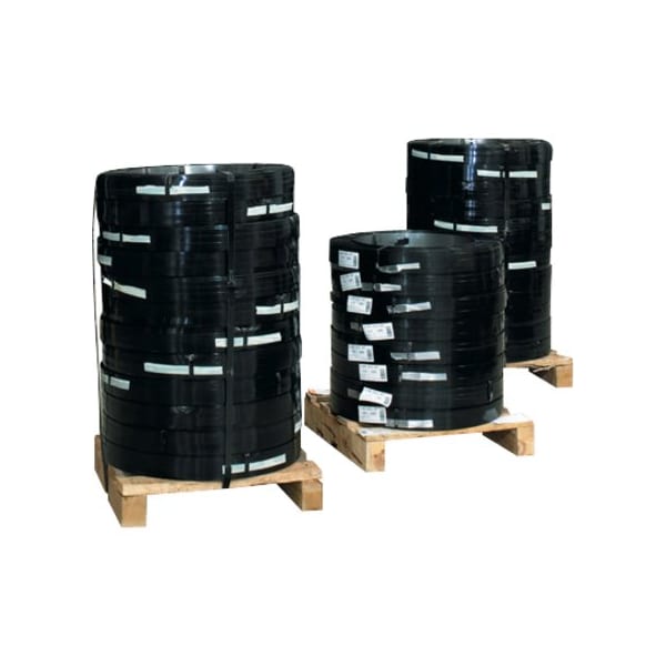 Partners Brand High Tensile Steel Strapping, 3/4" x .025 Gauge x 1,570', Black, 100 Lbs./Coil SS34025HT - main