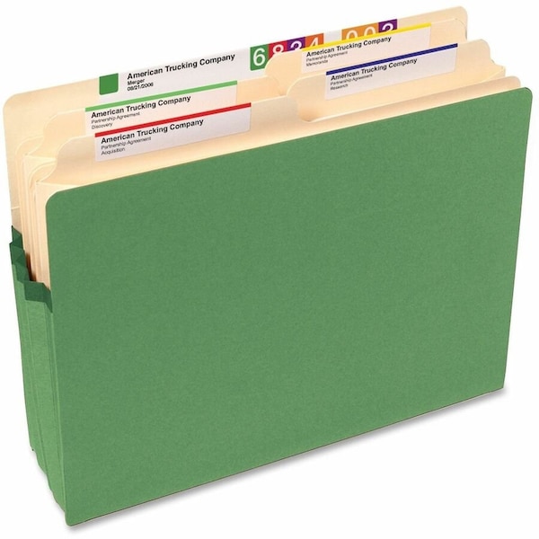 Smead File Pocket, StraightCut Tab, 134 Expansion, Letter Size, Green, 25 per Box 73216, Green SMD73216 - main