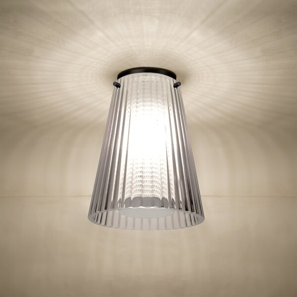 Besa Lighting Dion Ceiling, Clear Shade, Black Finish, 1x60W E26 base DIONCLC-BK - main