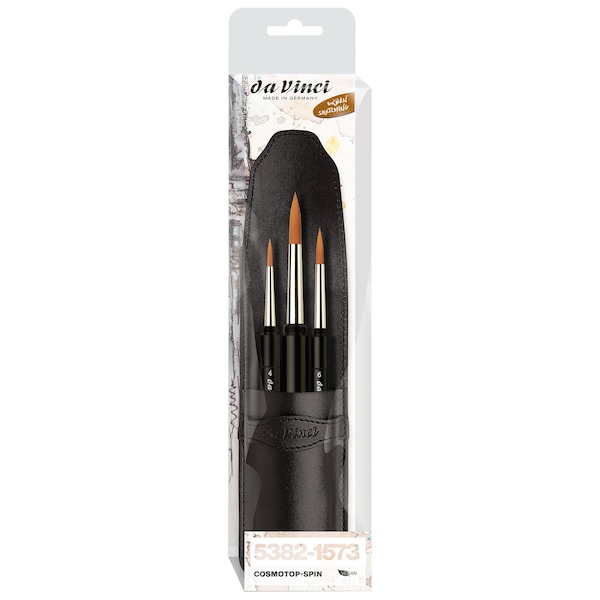 Da Vinci COSMOTOP-SPIN Pocket Travel Brush, Synthetic, Watercolor, Round, Series 1573, 3-Piece Set VA-5382-1573_0 - main