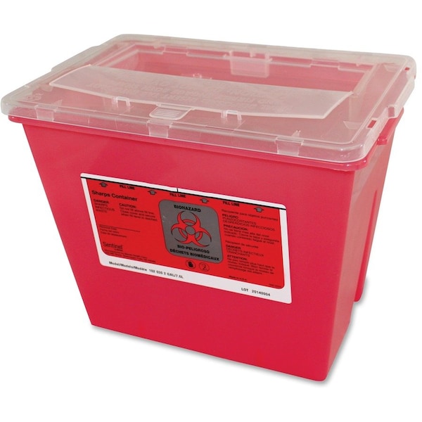 Impact Products 2-Gallon Multi-Purpose Sharps Container, 11-5/8"W x 7-3/4"D x 8-5/8"H, Red 7352 - main