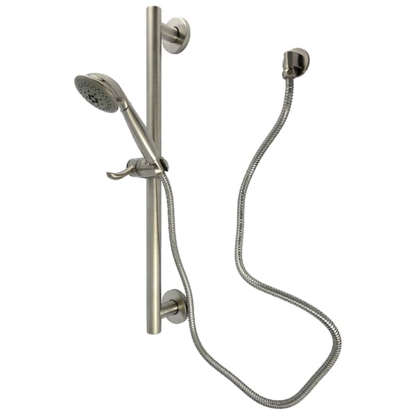 Kingston Brass Shower System with Slide/Grab Bar and Hand Shower, Brushed Nickel KAK2528E - main