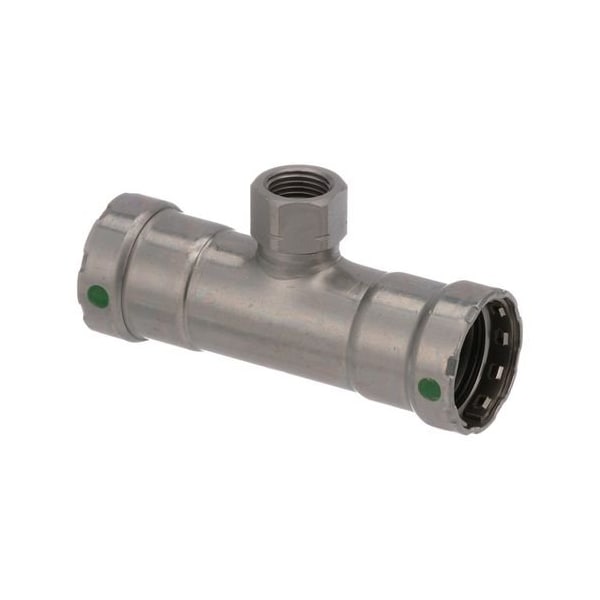 Viega MegaPress tee P1 1 P2 1 FPT 0.5 carbon steel zinc-nickel coating 25410 - main
