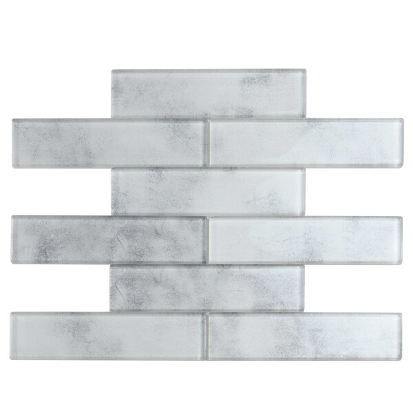 Apollo Tile Light Gray 11.8 in x 11.8 in Glass Glossy Floor and Wall Mosaic Tile 4.83 sqft/case, 5PK APLC8809A - main
