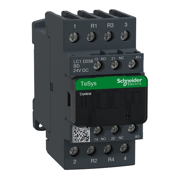 Schneider Electric IEC Magnetic Contactor, 1NC/1NO, 24V DC, 4 P, Non-Reversing, Screw Clamp LC1D258BD - main