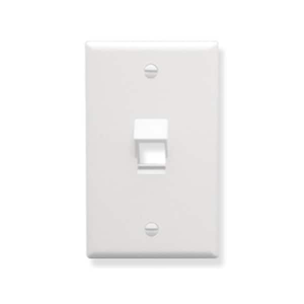 Icc -IC107DA1WH Angled Single Gang Faceplate 1 Port - White ICC-IC107DA1WH - main