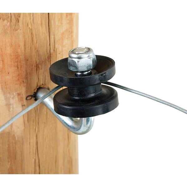 Dare Products Corner Black Hi-Carbon Steel Bracket Wood Post Electric Fence Insulator, 4PK 451-4 - main