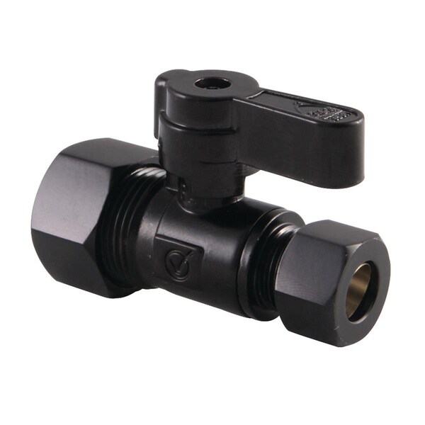Pinpoint 0.62 in. OD x 0.37 in. OD Compression Straight Stop Valve, Matte Black PI2599764 - main