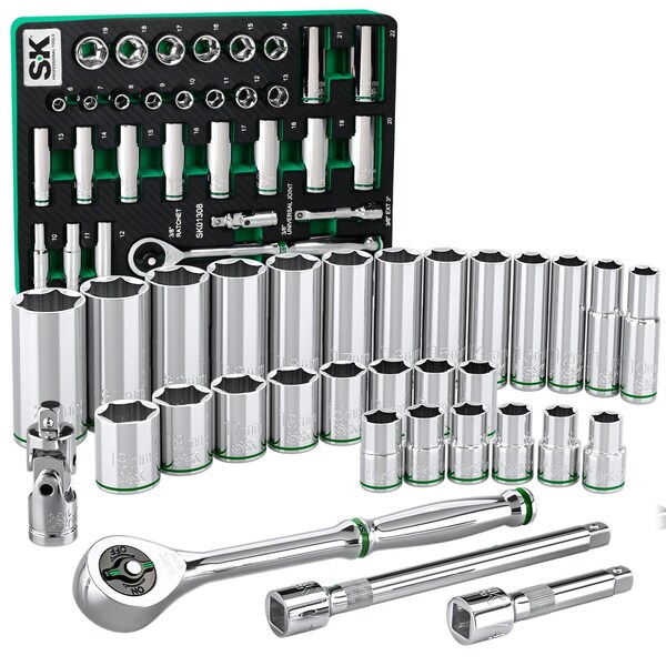 Sk Professional Tools Drive Metric Chrome Socket Set 3/8", 30pc SK01308-216P - main