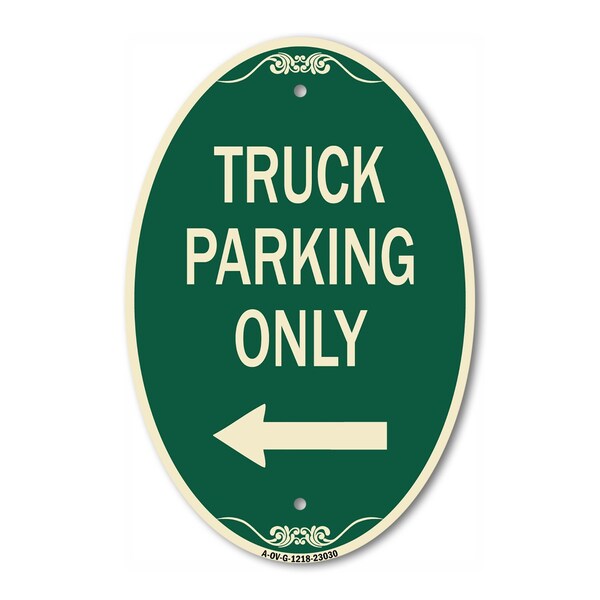 Signmission Reserved Parking Sign Truck Parking Only with, 12 In X 18 In Architectural, Heavy Gauge Aluminum A-OV-G-1218-23030 - main