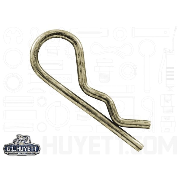 Huyett Bridge Pin, Zinc Yellow Spring Steel, 0.094 in Wire Dia x 1.625 in L x Fits 1/4 in to 1/2 in Shaft BPY-203 - main