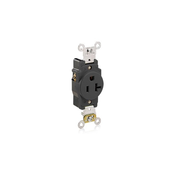 Leviton PlugsandReceptacles, 20A, 125VAC, Blk, Nylon 5361-E - main