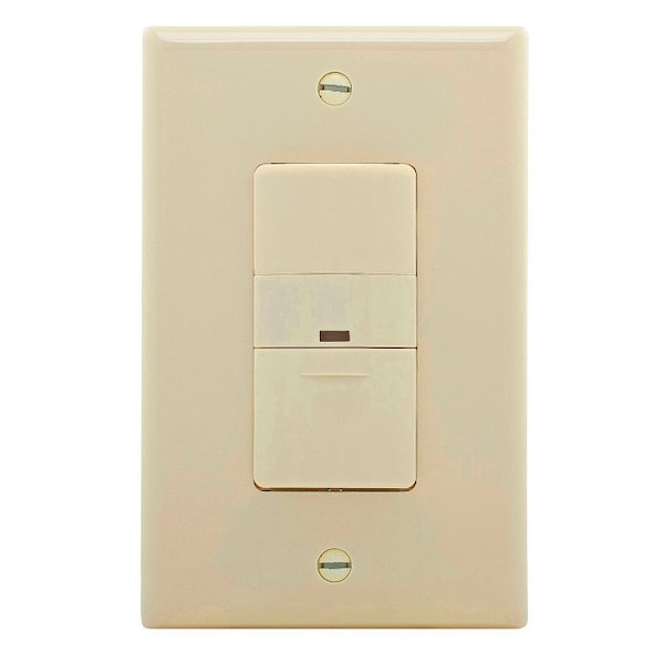 Eaton Wiring Devices Motion Sensor Switch, 120 V, 1 -Pole, Motion Sensor, 180 deg Sensing, Light Almond OS306U-LA-K - main