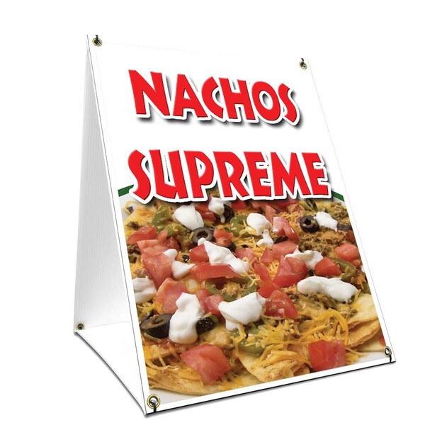 Signmission Nachos Supreme, 36 Inch x 24 Inch A-frame Yard Sign, Plastic Sign SBC-2436-Nachos Supreme - main