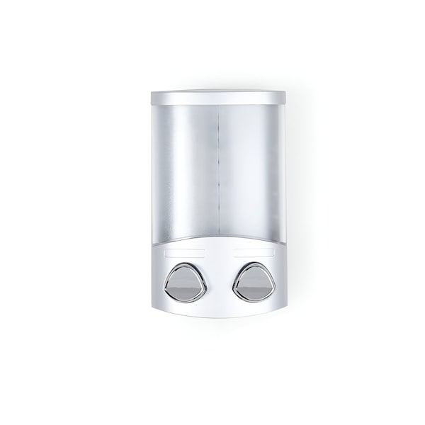 Homeroots Gray Heavy Duty Plastic Two Chamber Wall Mount Soap Dispenser 571499 - main