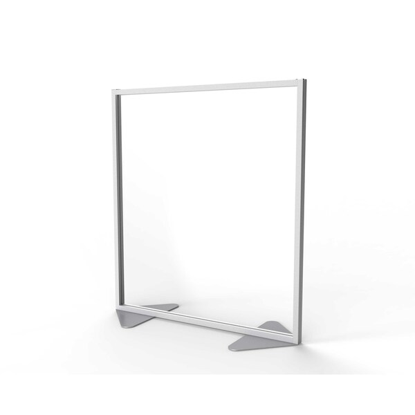 Ghent Floor Partition, Aluminum Frame with Clear Acrylic Panel, 54''H x 48''W MP5448-70 - main