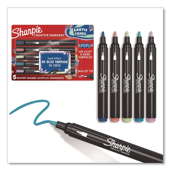 Sharpie Creative Markers, Earth Tones, Bullet Tip, Assorted, 5PK 2209902 - main