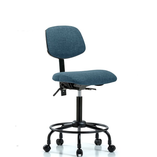 Blue Ridge Ergonomics Chair, Fab, Med Bench, RT Tilt Casters, Blu, No Arms, 24" to 31" Height, Blue BR-FMBCH-RT-T1-A0-RC-F43 - main