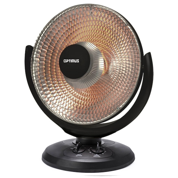 Optimus 14 Inch Oscillating Dish Heater in Black H-4430 - main