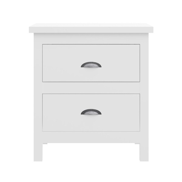 Homeroots 22" Solid Wood Two Drawer Nightstand 518913 - main