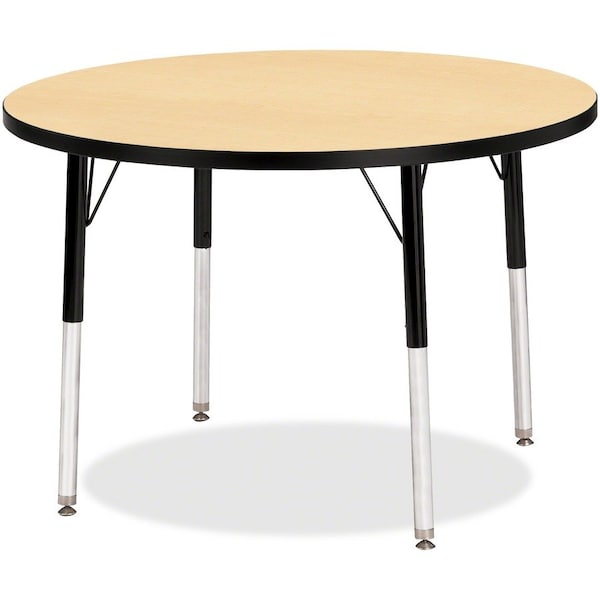 Jonti-Craft Berries Round Activity Table, 36 in. Diameter, E-height, Maple/Black/Black 6488JCE011 - main