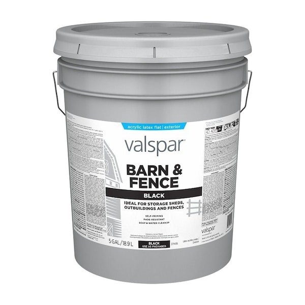 Valspar 3711436 Barn and Fence Paint, Black, 5 gal 009.3711436.008 - main