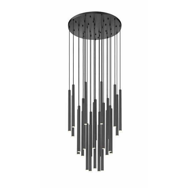 Z-Lite Forest 27 Light Chandelier, Matte Black, 36 In W x 23.75 In H 919MP24-27R-MB-LED - main