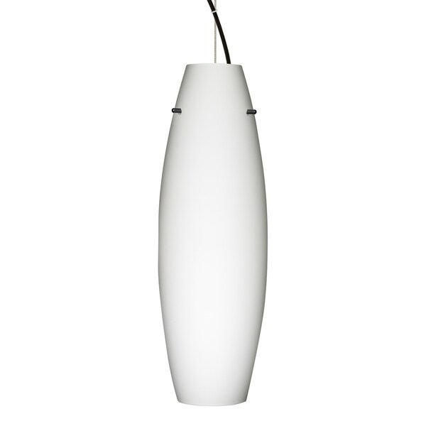 Besa Lighting Besa Suzi 18 Pendant, Opal Matte, Black Finish, 1x 11W LED 1KX-412707-LED-BK - main