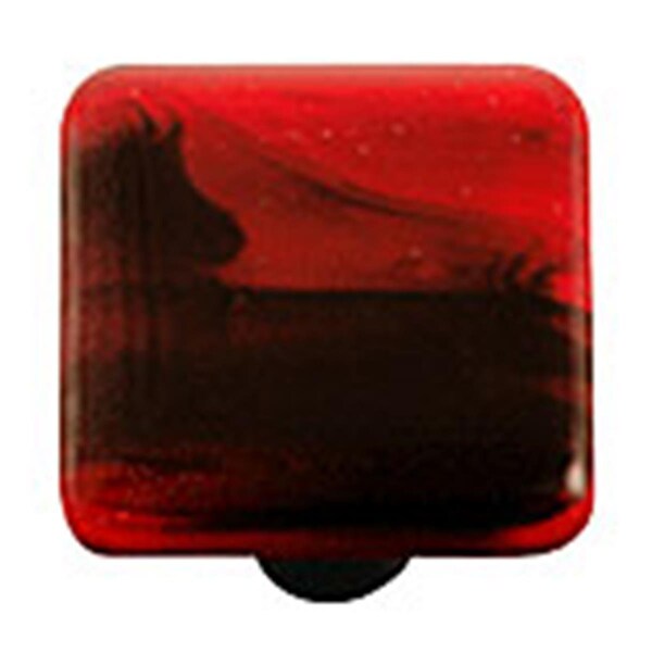 Towels Usa Black Swirl Brick Red Square Glass Cabinet Knob - Aluminum Post TO883613 - main