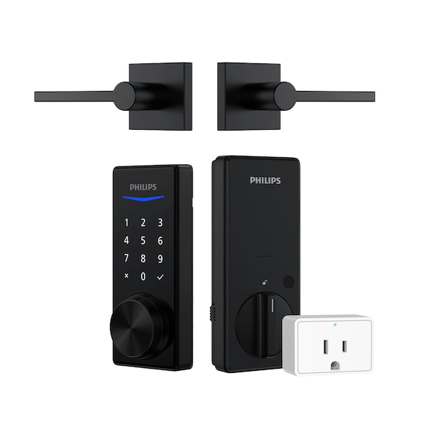 Philips Bluetooth Touchscreen Smart Deadbolt with Wi-Fi Bridge with Lever DDL24015HBGCLB - main