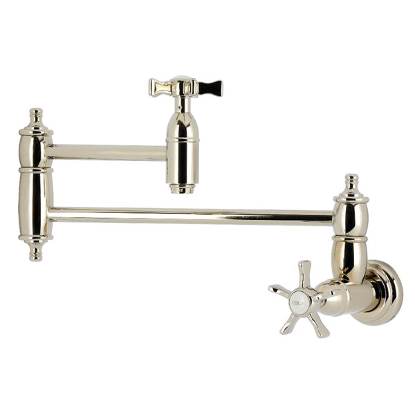 Kingston Brass Wall Mount Pot Filler Faucet, Polished Nickel KS3106NX - main