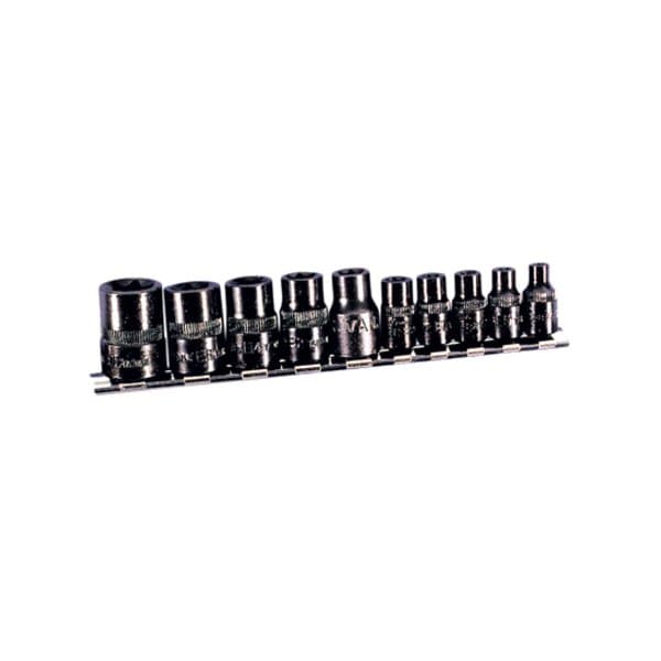 K-Tool International Socket Set 1/4", 3/8" Dr, 10 Pieces, black oxide KTI-22870 - main