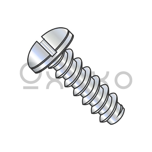 Oxoxo 2-32X1/8 Slotted Pan Self Tapping Screw Type B Fully Threaded Zinc Bake, 10000PK 289148 - main