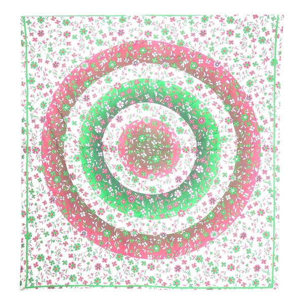 Homeroots 88" X 84" Green Red And White Floral Cotton Hanging Tapestry 397432 - main