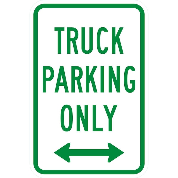 Lyle Truck Parking Only with Bidirectional Arrow, 12x18, Non-Reflective, White G-4770-NA_12x18 - main