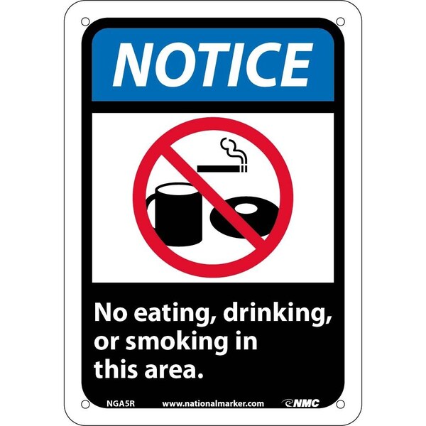 Nmc Notice No Eating Drinking Or Smoking In This Area Sign, NGA5R NGA5R - main