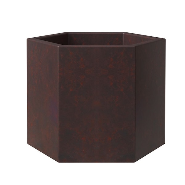 Leisuremod Thickster Hexagon Fiberstone & MgO Clay Urn Planter with Cover, Weatherproof, No Assembly TP11BR - main