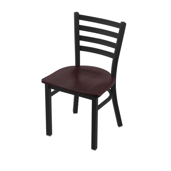 Holland Bar Stool Co 400 Jackie 18" Chair with Black Wrinkle Finish and Dark Cherry Oak Seat 40018BWDCOak - main