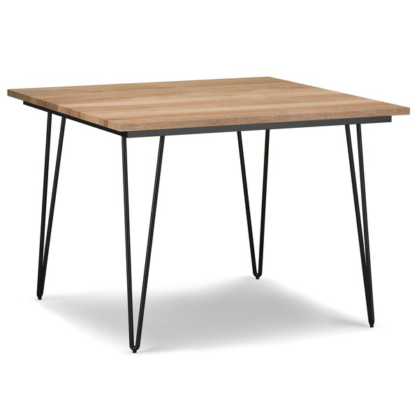 Homeroots 42" Natural and Black Solid Wood and Iron Square Dining Table 640718 - main