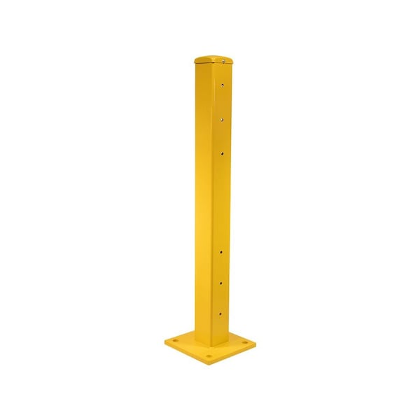 Mytee Products 4 inx 4 inx42 in Bolt-On Steel Rigid Post for 3-ribbed Guard Rails - Yellow GR3RP-42 - main