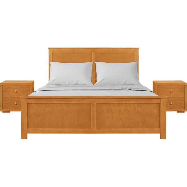 Homeroots Three Piece Brown Solid Wood Bedroom Set 523713 - main