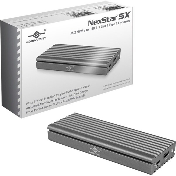 Vantec RD NST-205C3-SG M.2 NVME SSD TO USB 3.1 GEN 2 TYPE C ENCLOSURE RETAIL NST-205C3-SG - main