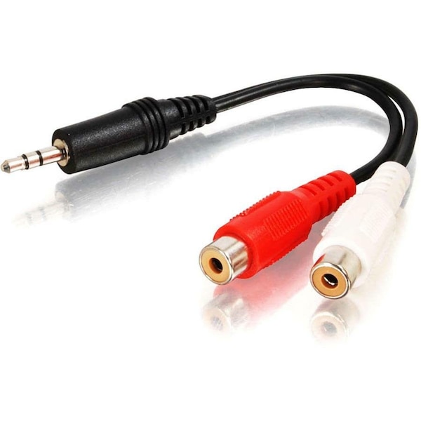 C2G 6in Value Series One 3.5mm Stereo Male To Two RCA Stereo Female Y-Cable 40422 - main