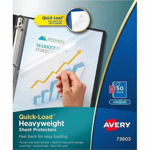 Avery SHEETPROT, NG, 50CT, CLEAR, QL, 12PK AVE73803 - main