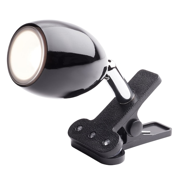 Newhouse Lighting 5in Joe 2W Black LED Mini Clamp Lamp For Reading Spotlight Perfect For The Office, Study & Bedroom NHCLP-JO-BK - main