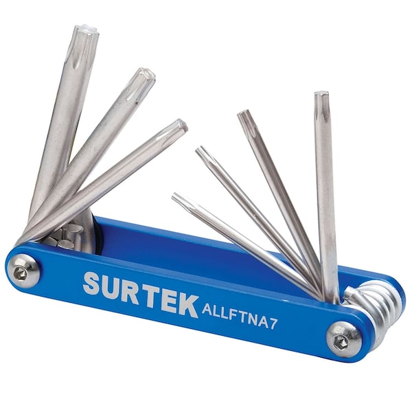 Surtek Torx T9 To T40 Folding Hexagonal Key Set Aluminium Case, 7 Piece ALLFTNA7 - main