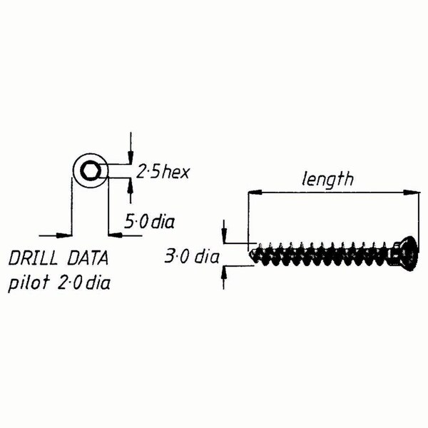 Jorgensen Laboratories Cancellous Screw, 3mmx12mm J0419DC - main