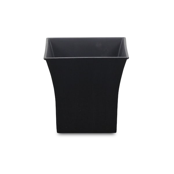 Homeroots 7in Black Recycled Plastic Indoor Outdoor Square Pot Planter 488273 - main