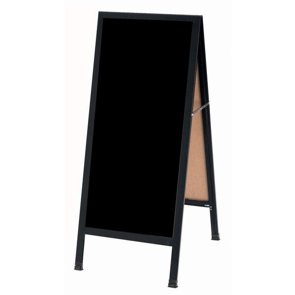 Aarco A-Frame Sidewalk Board, Black Melamine Markerboard and a Black Aluminum Frame, 42''Hx18''W BA-311 - main