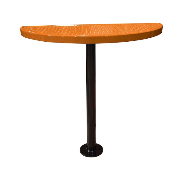 Leisure Craft Perforated Semi-Circle Pedestal Table, Portable, 40"H, Orange STAB40-PERF-ORANGE - main